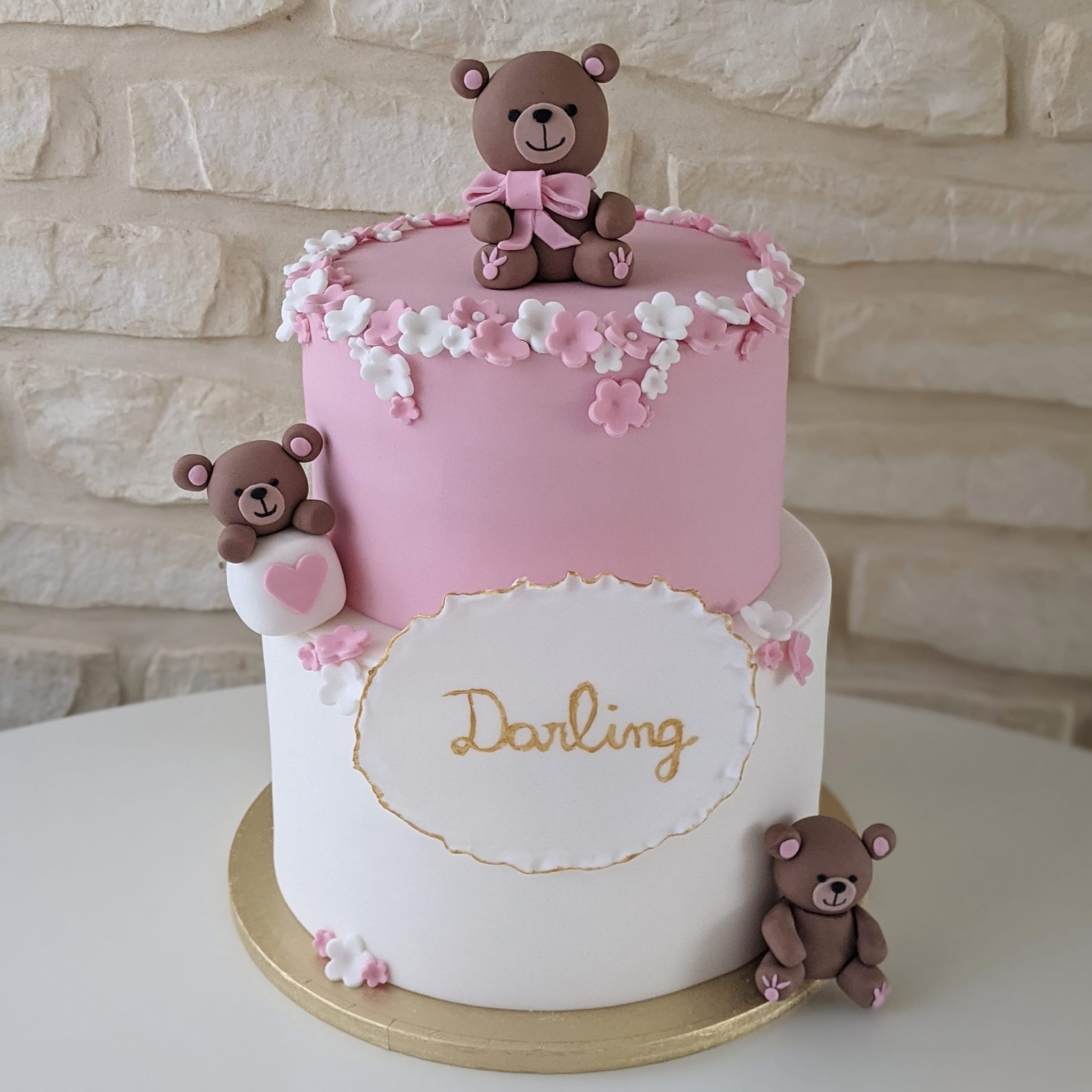 Gâteau 1 an fille nounours